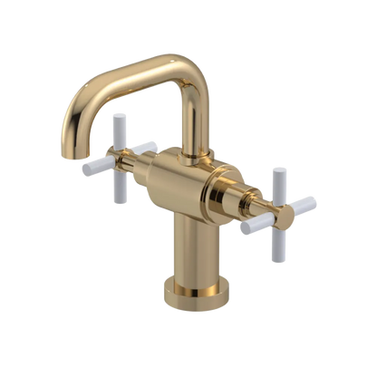 Rubinet Single Hole Dual Handle Lav. Set. (less drain) Gold