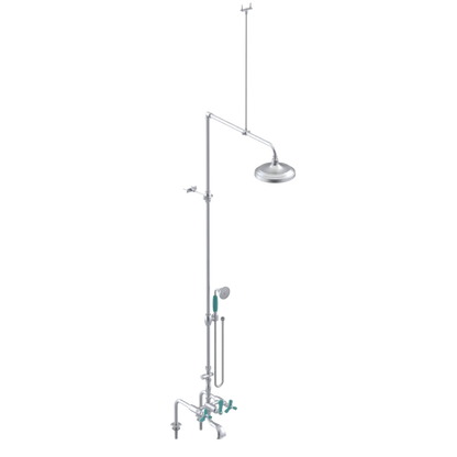 Rubinet Deck Mount Tub & Shower with Hand Held Shower Satin Chrome