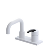Rubinet 4" Centre Single Control Lav. Set. with Genesis spout (less drain) White