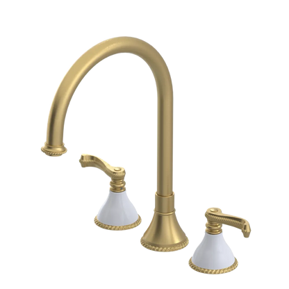Rubinet Widespread Kitchen Set Satin Brass