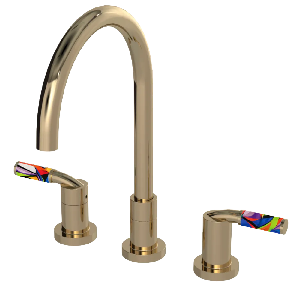 Rubinet Widespread Kitchen Set Gold