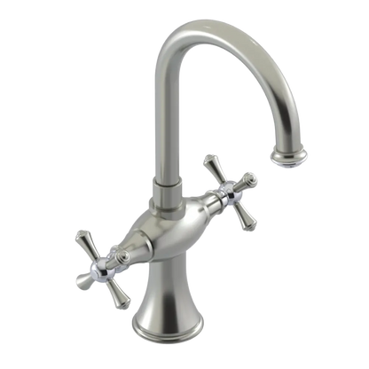 Rubinet Single Hole Dual Handle Lav. Set. (less drain) Satin Nickel