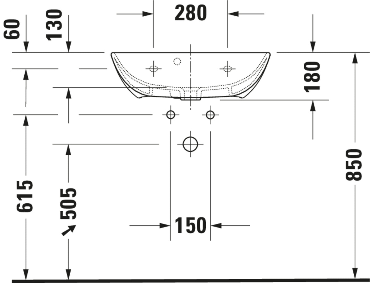 Duravit ME By Starck Washbasin Compact Bathroom Sink