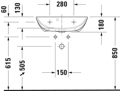 Duravit ME By Starck Washbasin Compact Bathroom Sink
