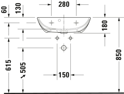 Duravit ME By Starck Washbasin Compact Bathroom Sink