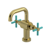 Rubinet Single Hole Dual Handle Lav. Set. (less drain) Natural Brass