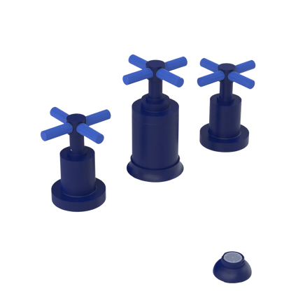 Rubinet Bidet Fitting with Spray, Diverter, and Vacuum Breaker (less drain) Midnight Blue