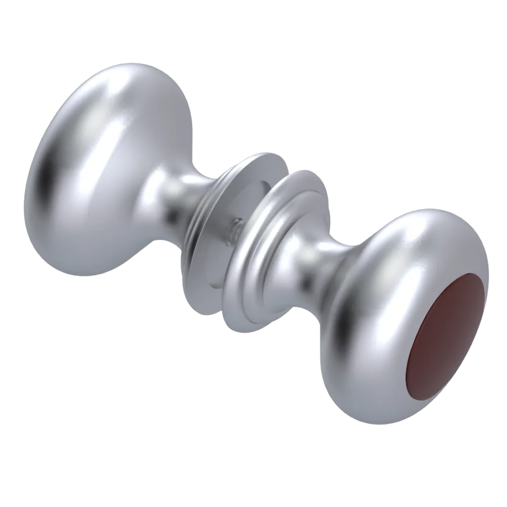 Rubinet Shower Door Knob (set) Satin Chrome