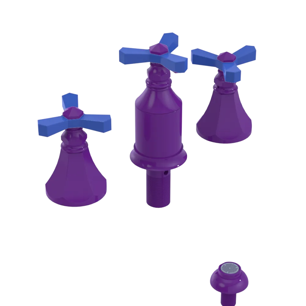Rubinet Bidet Fitting with Spray, Diverter, and Vacum Breaker (Less Drain) Purple Haze