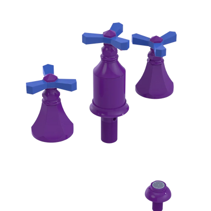 Rubinet Bidet Fitting with Spray, Diverter, and Vacum Breaker (Less Drain) Purple Haze