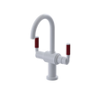 Rubinet Single Hole Dual Handle Lav. Set. (less drain) White