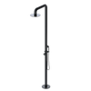 Rubinet Pressure Balance Outdoor Shower with Hand Held Shower & 10" Shower Head - 304 Stainless Steel Black