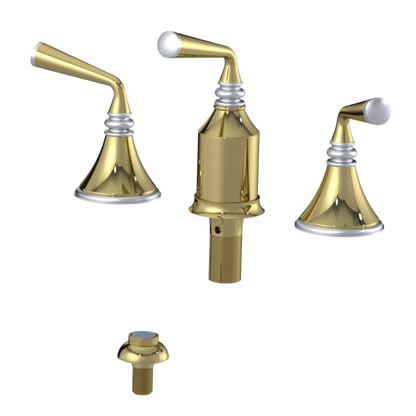 Rubinet Bidet Fitting with Spray, Diverter, and Vacum Breaker (Less Drain) Bright Brass