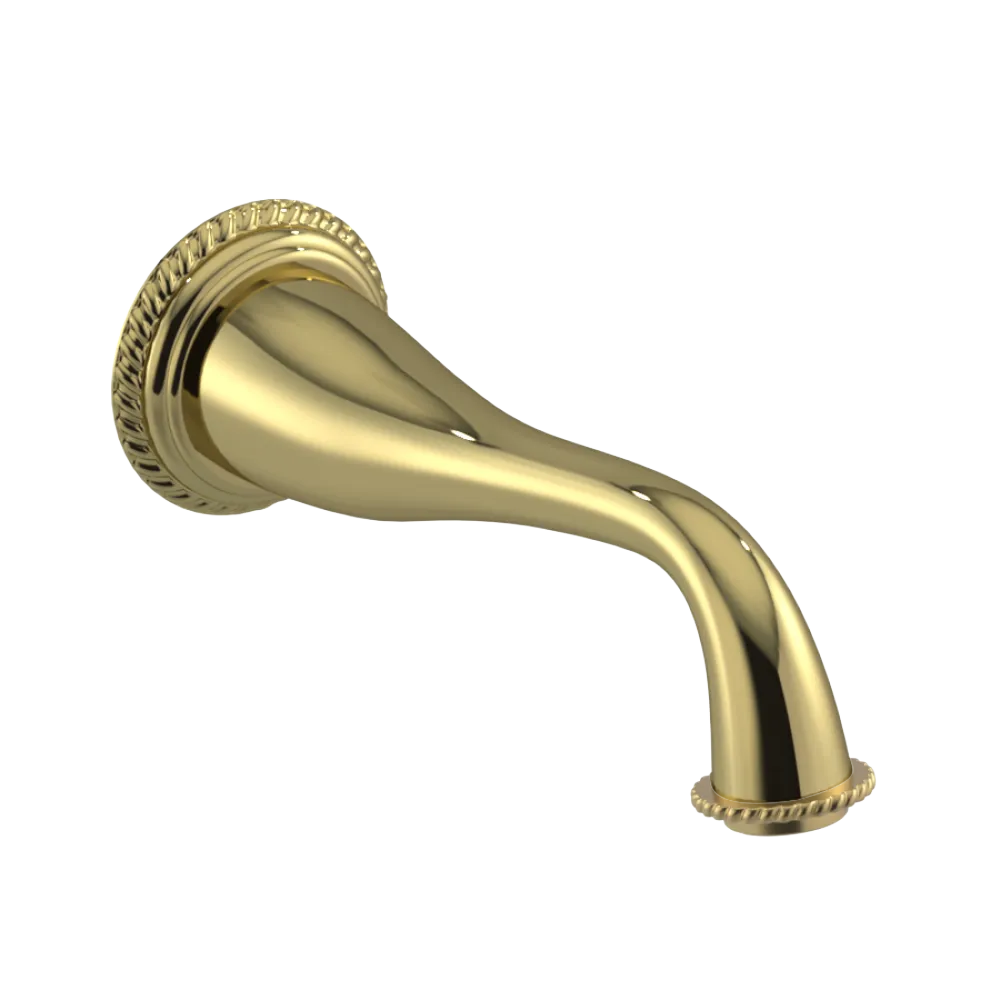 Rubinet Tub Filler Spout Wall Mount Bright Brass