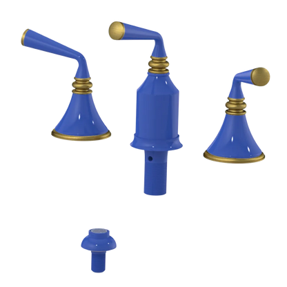 Rubinet Bidet Fitting with Spray, Diverter, and Vacum Breaker (Less Drain) Blu Jean