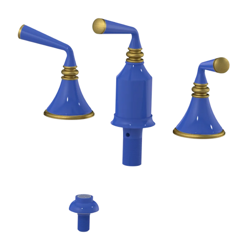 Rubinet Bidet Fitting with Spray, Diverter, and Vacum Breaker (Less Drain) Blu Jean