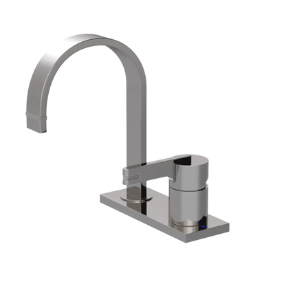 Rubinet 4" Centre Single Control Lav. Set (less drain) Polished Nickel