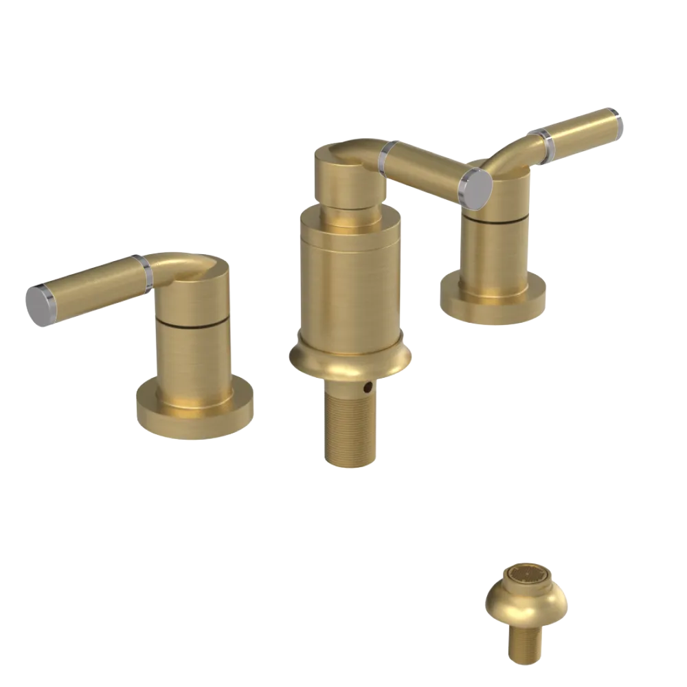 Rubinet Bidet Fitting with Spray, Diverter, and Vacuum Breaker (less drain) Satin Brass