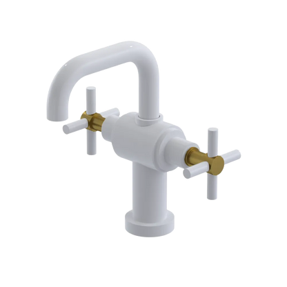 Rubinet Single Hole Dual Handle Lav. Set. (less drain) White