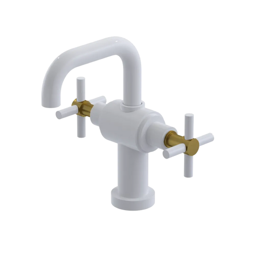 Rubinet Single Hole Dual Handle Lav. Set. (less drain) White