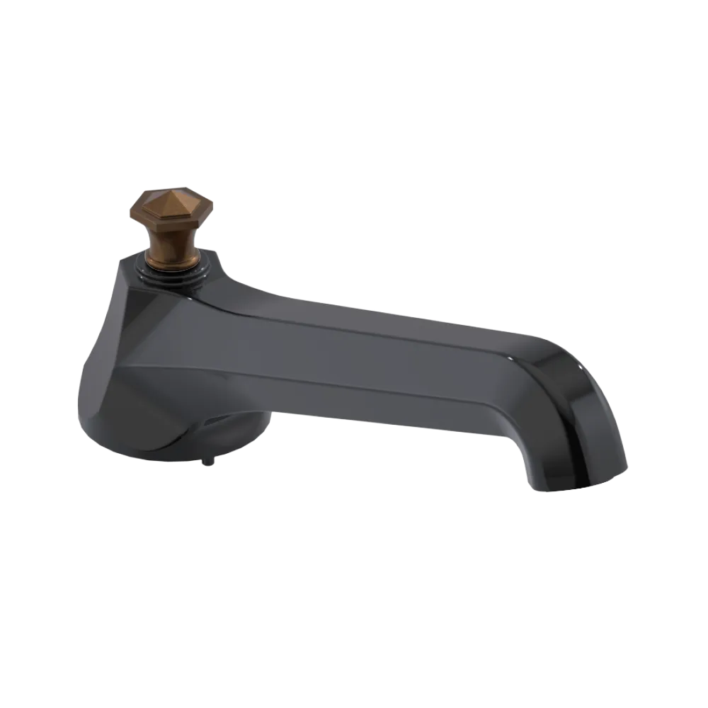 Rubinet Tub Filler Spout Deck Mount Black