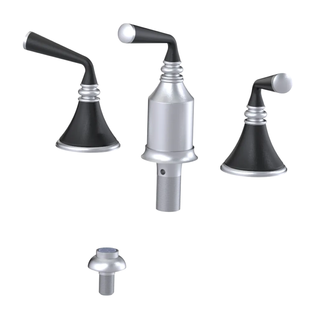 Rubinet Bidet Fitting with Spray, Diverter, and Vacum Breaker (Less Drain) Satin Chrome