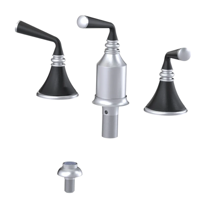 Rubinet Bidet Fitting with Spray, Diverter, and Vacum Breaker (Less Drain) Satin Chrome