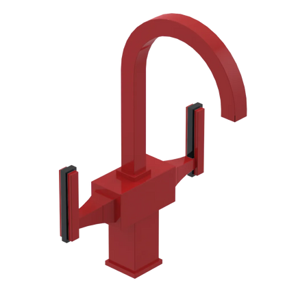 Rubinet Single Hole Dual Handle Lav. Set. (less drain) Red