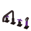 Rubinet Widespread Kitchen Set with Genesis Spout with Hand Spray Oil Rubbed Bronze