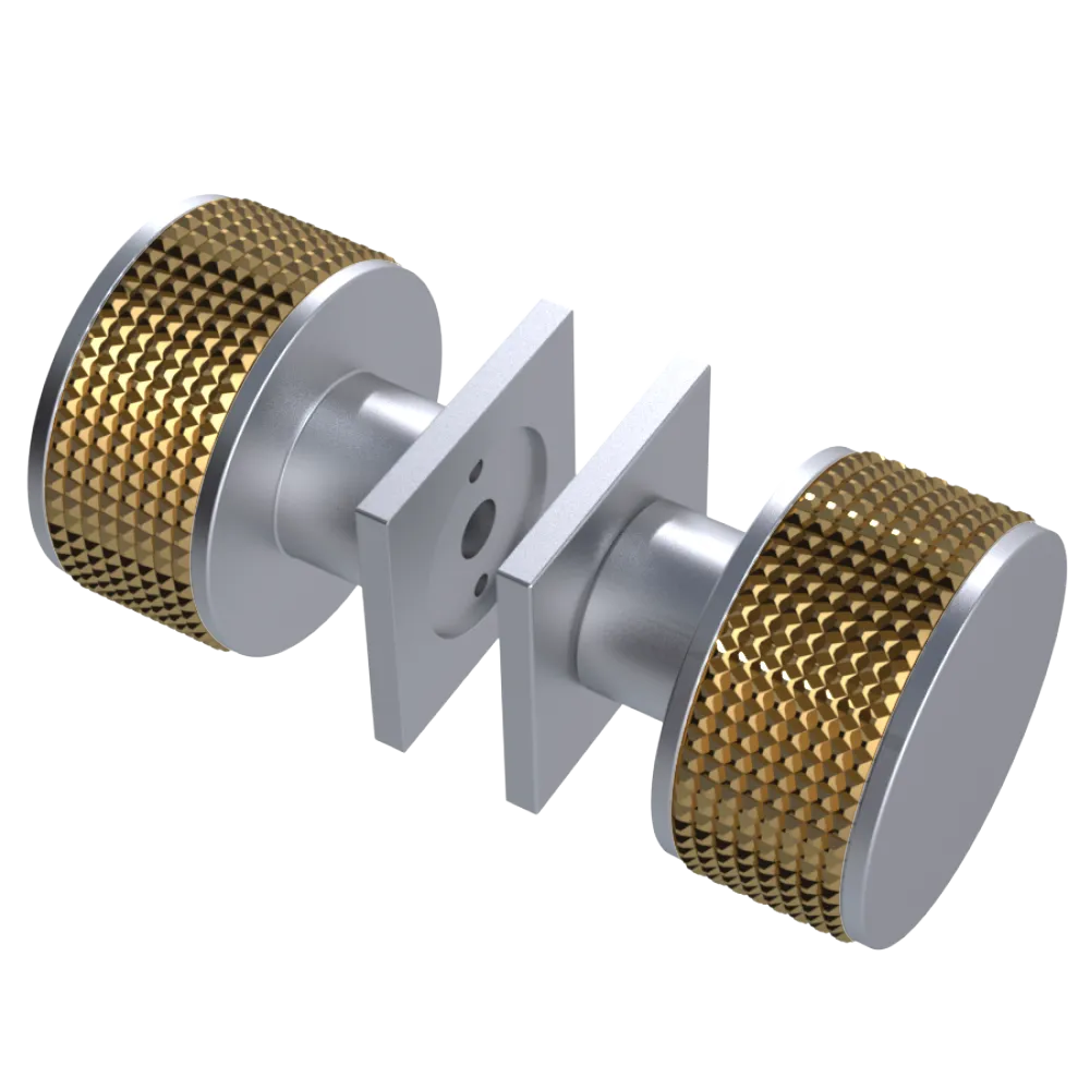 Rubinet Shower Door Knob (set) Satin Chrome