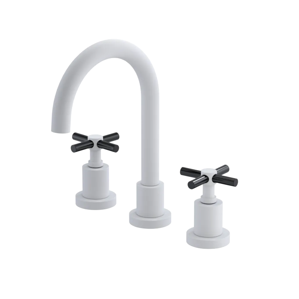 Rubinet Widespread Lav. Set. (less drain) Matt White