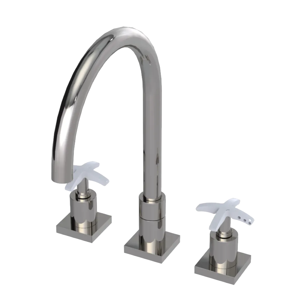 Rubinet Widespread Kitchen Set Polished Nickel