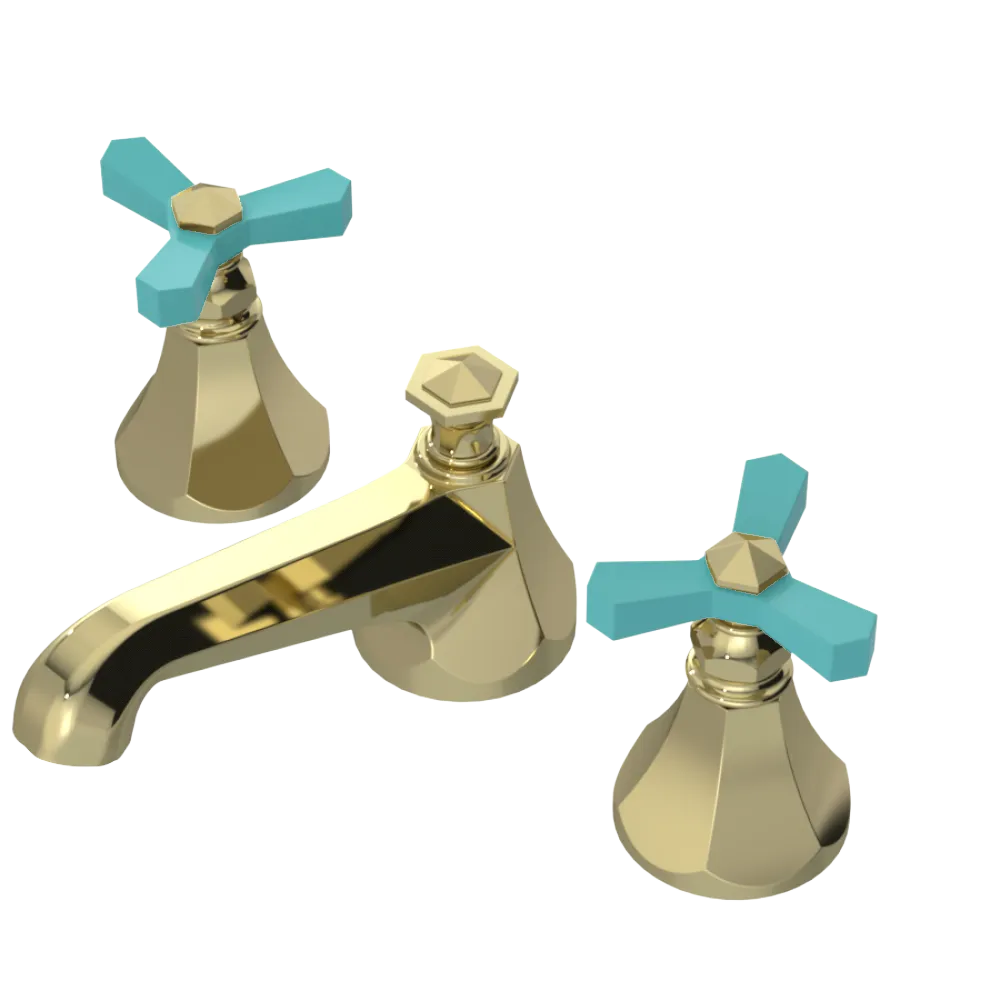 Rubinet Widespread Lav. Set. (less drain) Gold