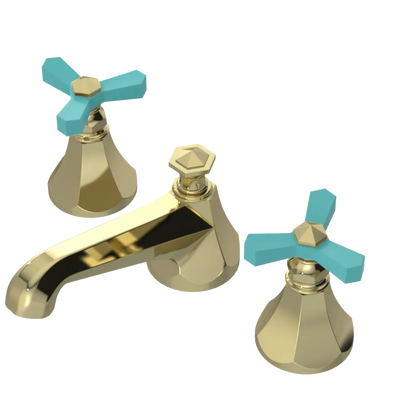 Rubinet Widespread Lav. Set. (less drain) Gold