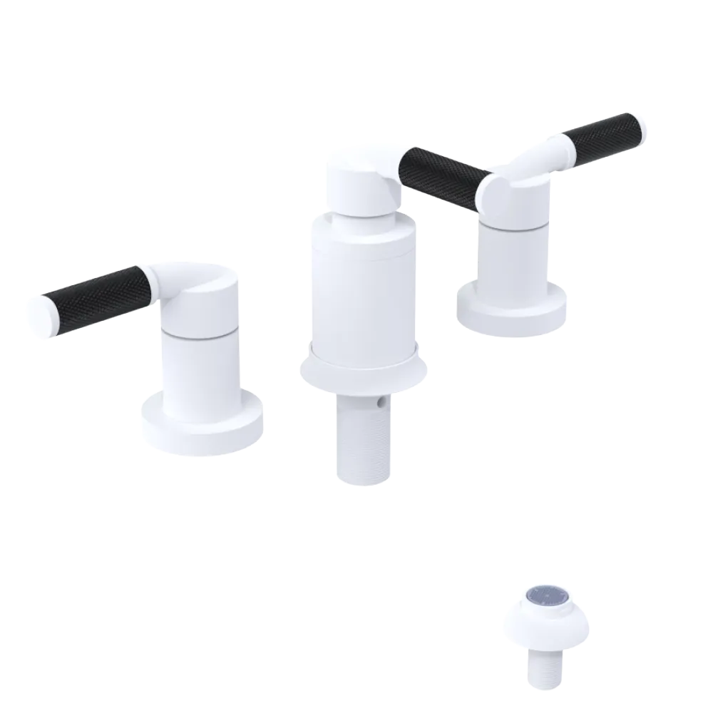 Rubinet Bidet Fitting with Spray, Diverter, and Vacum Breaker (Less Drain) Matt White