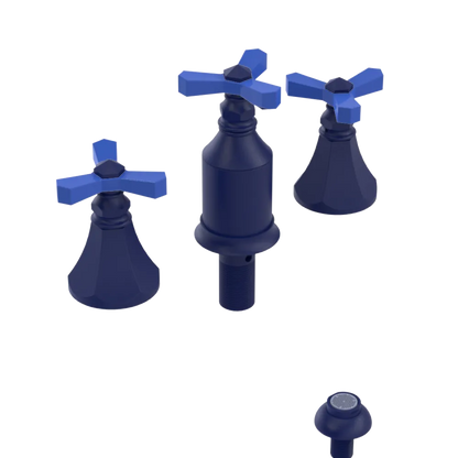 Rubinet Bidet Fitting with Spray, Diverter, and Vacum Breaker (Less Drain) Midnight Blue