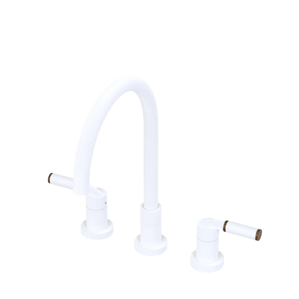 Rubinet Widespread Kitchen Set Matt White