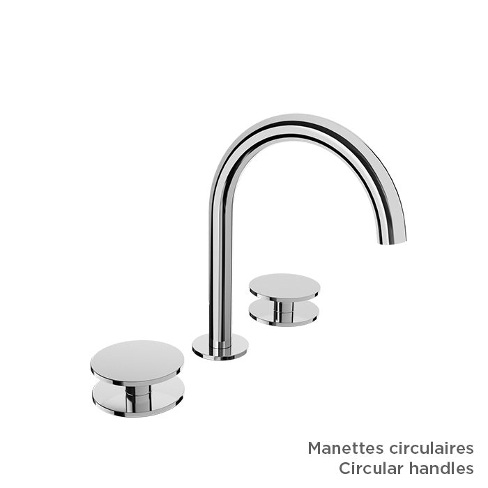 Baril 8" c/c lavatory faucet (without handle), drain included