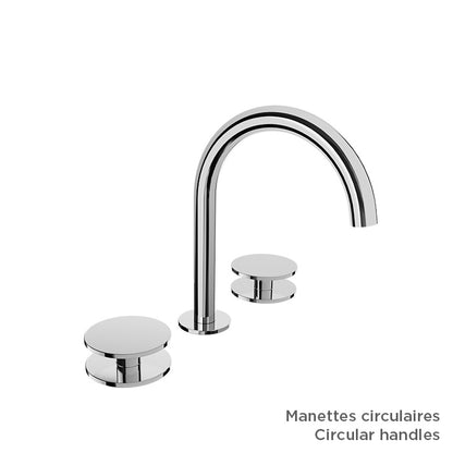 Baril 8" c/c lavatory faucet (without handle), drain included
