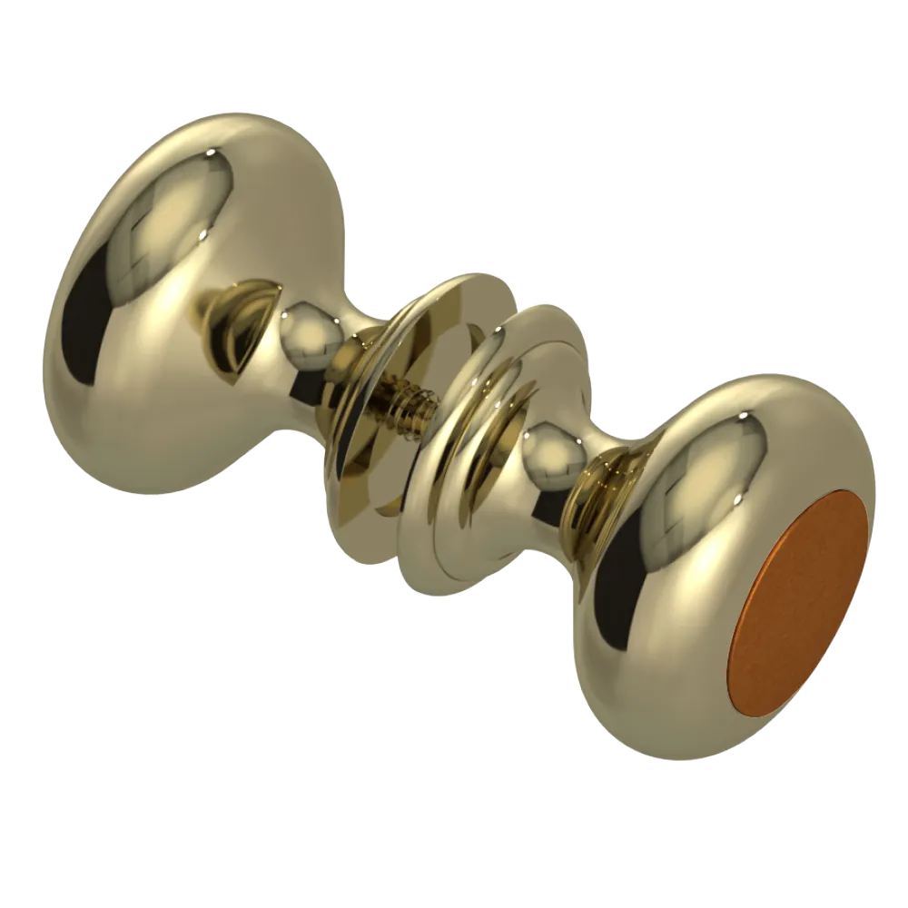 Rubinet Shower Door Knob (set) Natural Brass