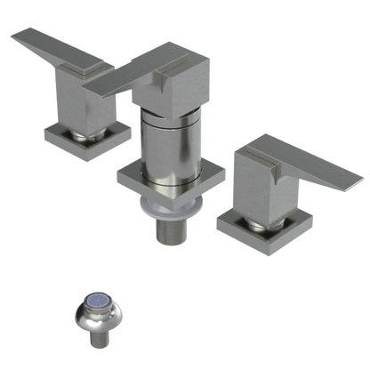 Rubinet Bidet Fitting with Spray, Diverter, and Vacuum Breaker (less drain) Satin Nickel