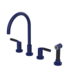 Rubinet Widespread Kitchen Set with Hand Spray Midnight Blue