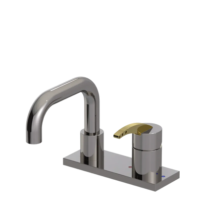 Rubinet 4" Centre Single Control Lav. Set. with Genesis spout (less drain) Polished Nickel