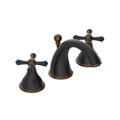 Rubinet Widespread Lav. Set. (less drain) Matt Black