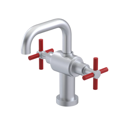 Rubinet Single Hole Dual Handle Lav. Set. (less drain) Satin Chrome