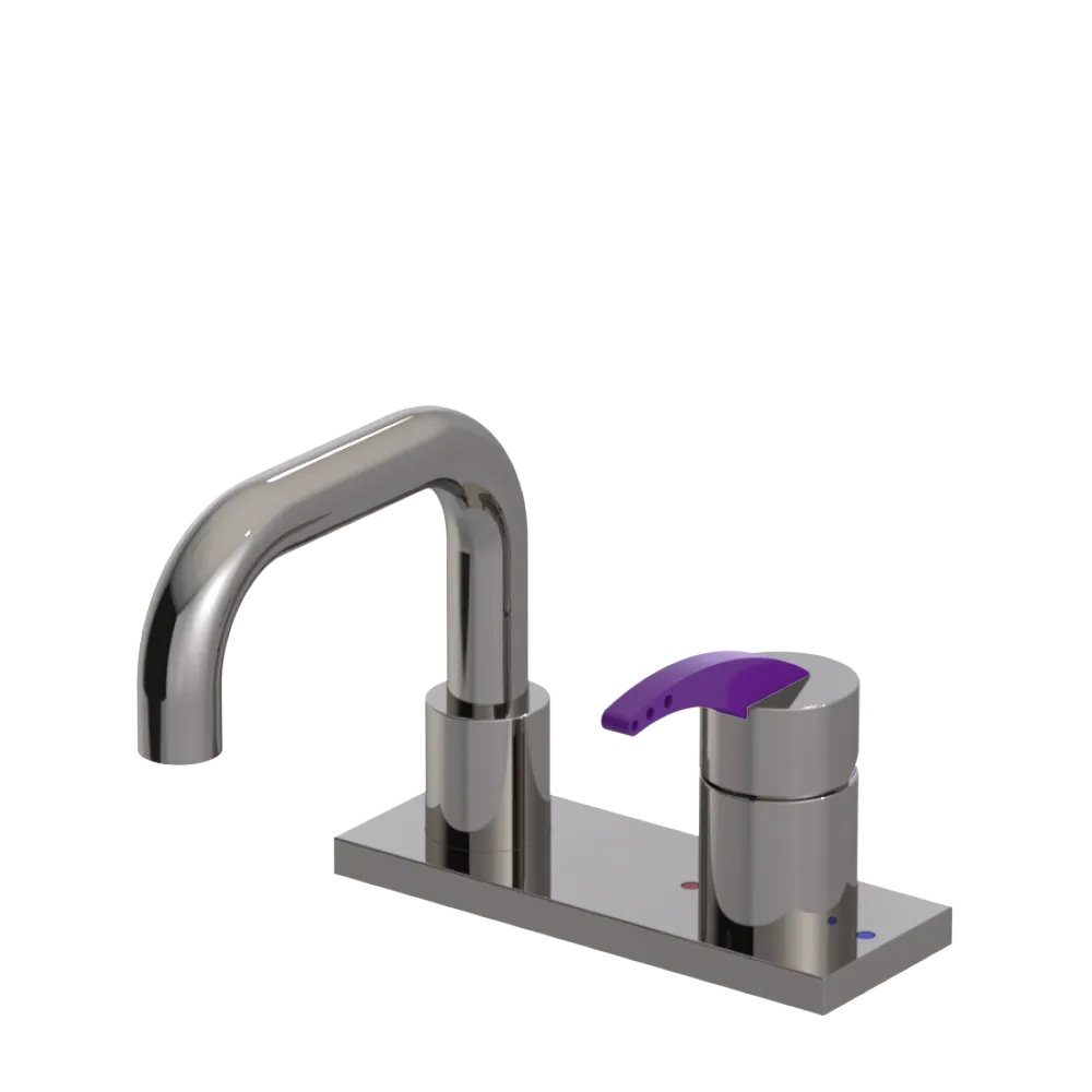 Rubinet 4" Centre Single Control Lav. Set. with Genesis spout (less drain) Polished Nickel