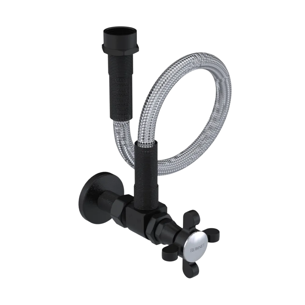 Rubinet Exposed Supply Kit (classic) Matt Black