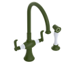 Rubinet Two Handle Single Hole Kitchen Set with Hand Spray Green Envy