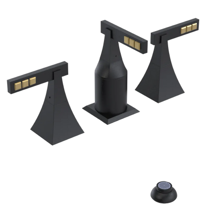 Rubinet Bidet Fitting with Spray, Diverter, and Vacum Breaker (Less Drain) Matt Black