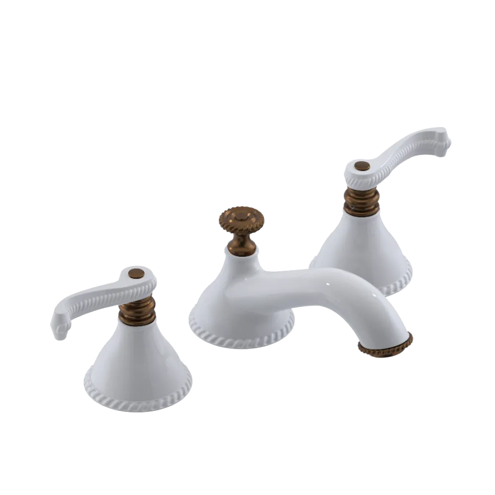 Rubinet Widespread Lav. Set. (less drain) White